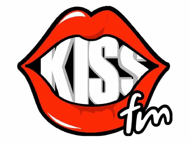 The logo of Kiss FM